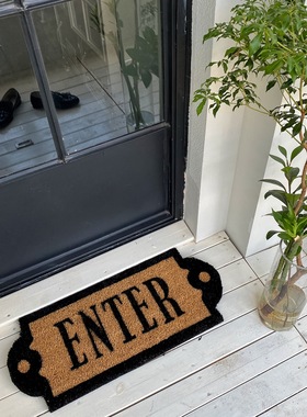 livingbank超推荐椰棕入户门地垫复古美式户外地毯设计款民宿地垫