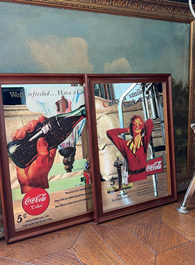 livingbank美式复古镜子可乐招牌装饰画INS咖啡店墙上挂画小众画