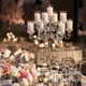 饰烛光晚餐 欧式 婚庆道具玻璃烛台摆件家居样板房装 9头水晶烛台