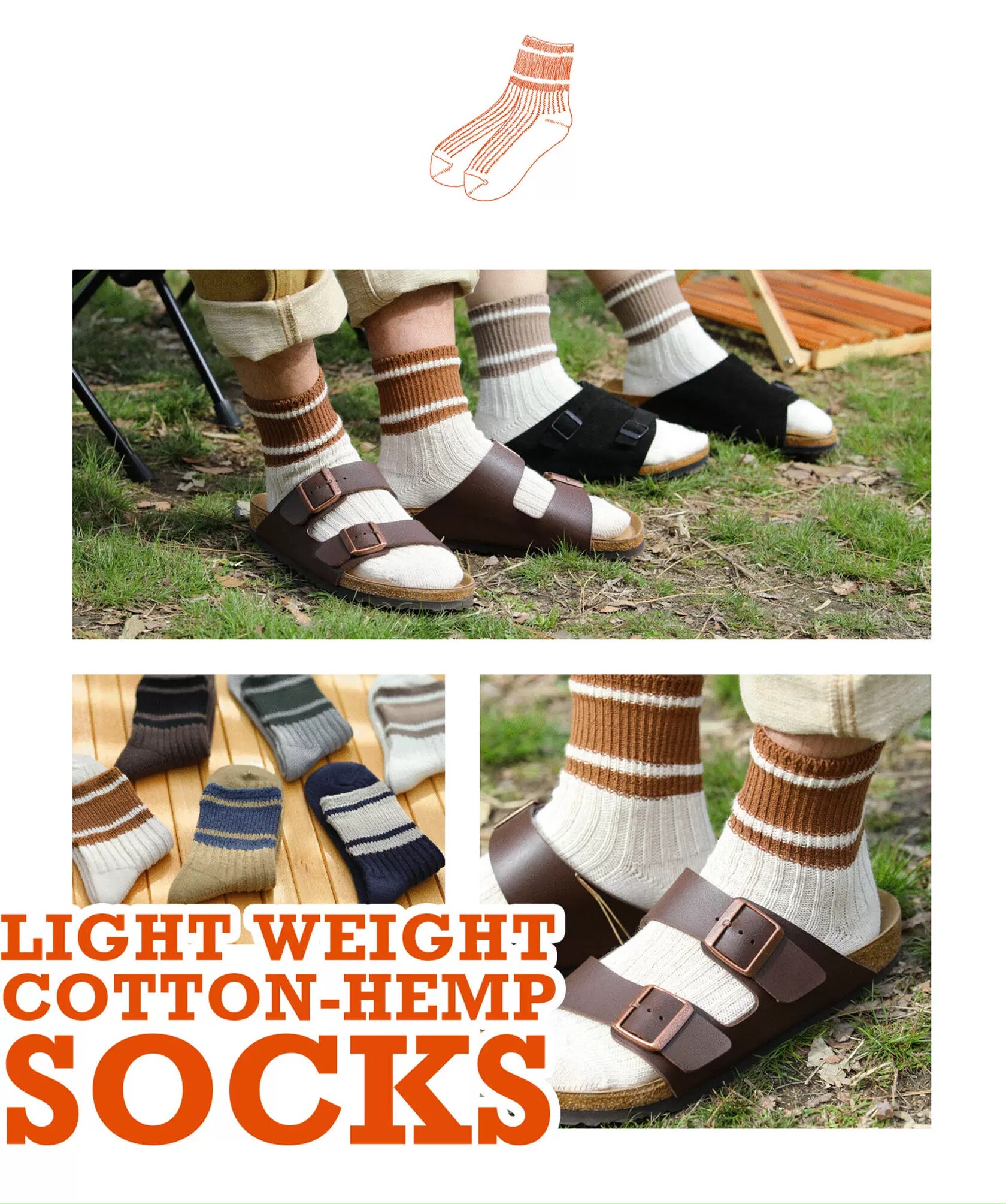 现货 tabio kutsushitaya 靴下屋男女款高筒高帮棉麻杠条薄款袜子