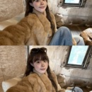 ARMOIRELIN 中古定染真兔毛韩系皮草外套保暖毛毛上衣女