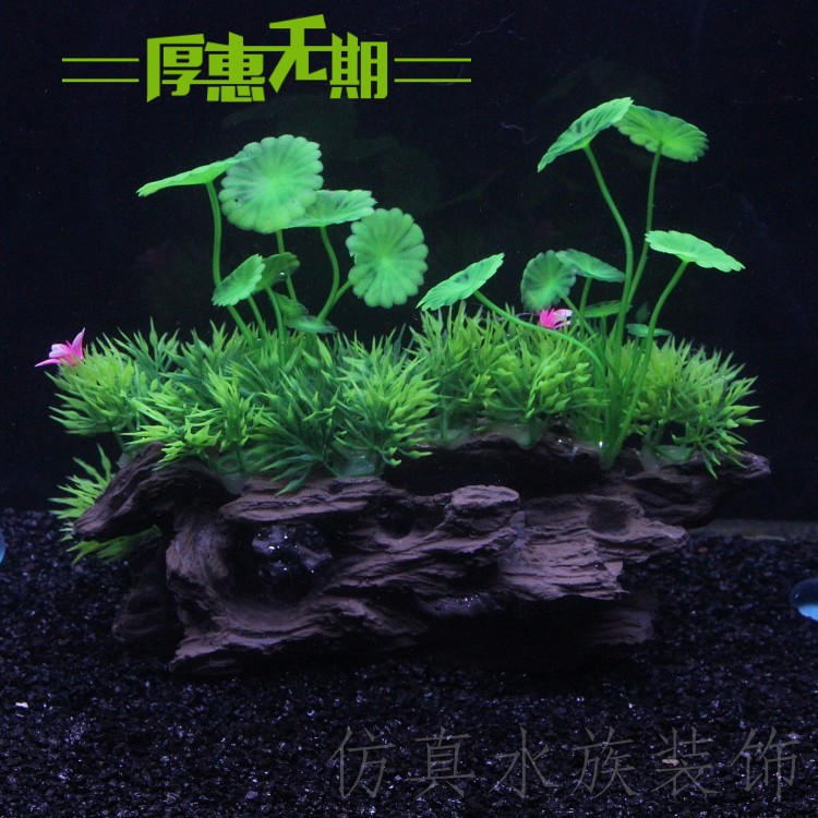 包邮热卖仿真水族箱造景沉木水草假草布景鱼缸装饰豆苗草塑料草