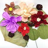 幼儿园黑板报手工diy皱纹纸花国风墙面布置教室区角环创装 饰材料