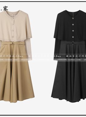 敏姐26春韩国设计师品牌DEWL新款4月配色拼接针织连衣裙