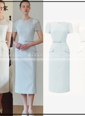 26夏韩国设计师品牌BAU by Bride And You新款5月半透拼接连衣裙
