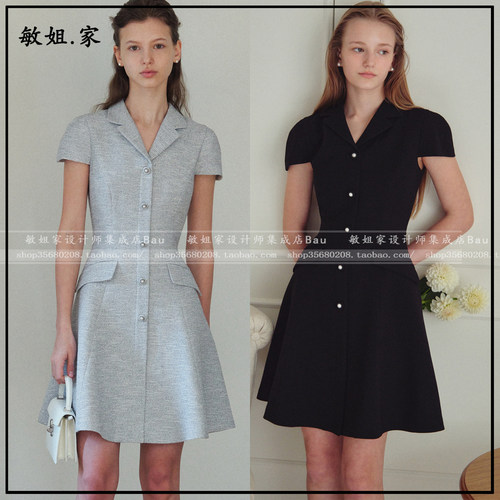 26夏韩国设计师品牌BAU by Bride And You新5月西装领迷你连衣裙