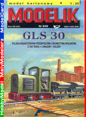 Modelik 2009-08 - GLS 30 + 2 wagony koleby