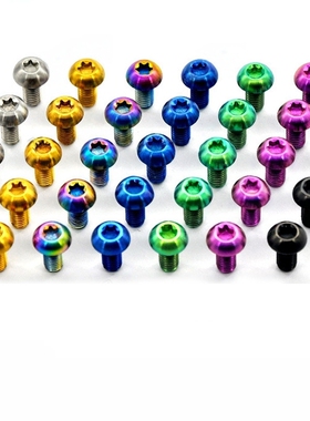 1个M5X10 M5X12 自行车配件碟刹车片梅花头T25 钛合金螺杆钛螺丝