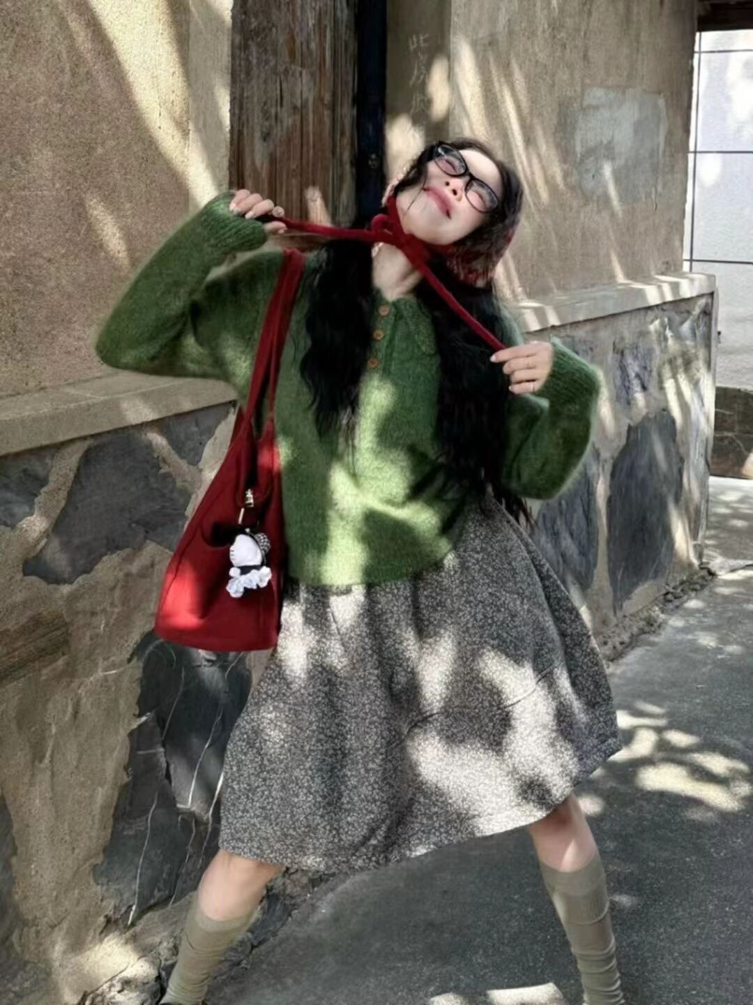 甜美蓬蓬小碎花灰色毛呢半身裙女2025秋冬新款加厚减龄a字裙短裙,女装/女士精品,半身裙,淘宝优惠券,粉丝福利购,淘宝优惠卷