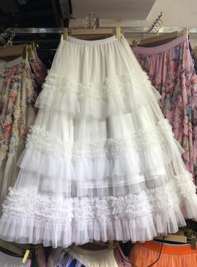 春秋网纱半身裙重工蛋糕裙配色时尚穿搭大摆纱裙多层次跳舞蓬蓬裙
