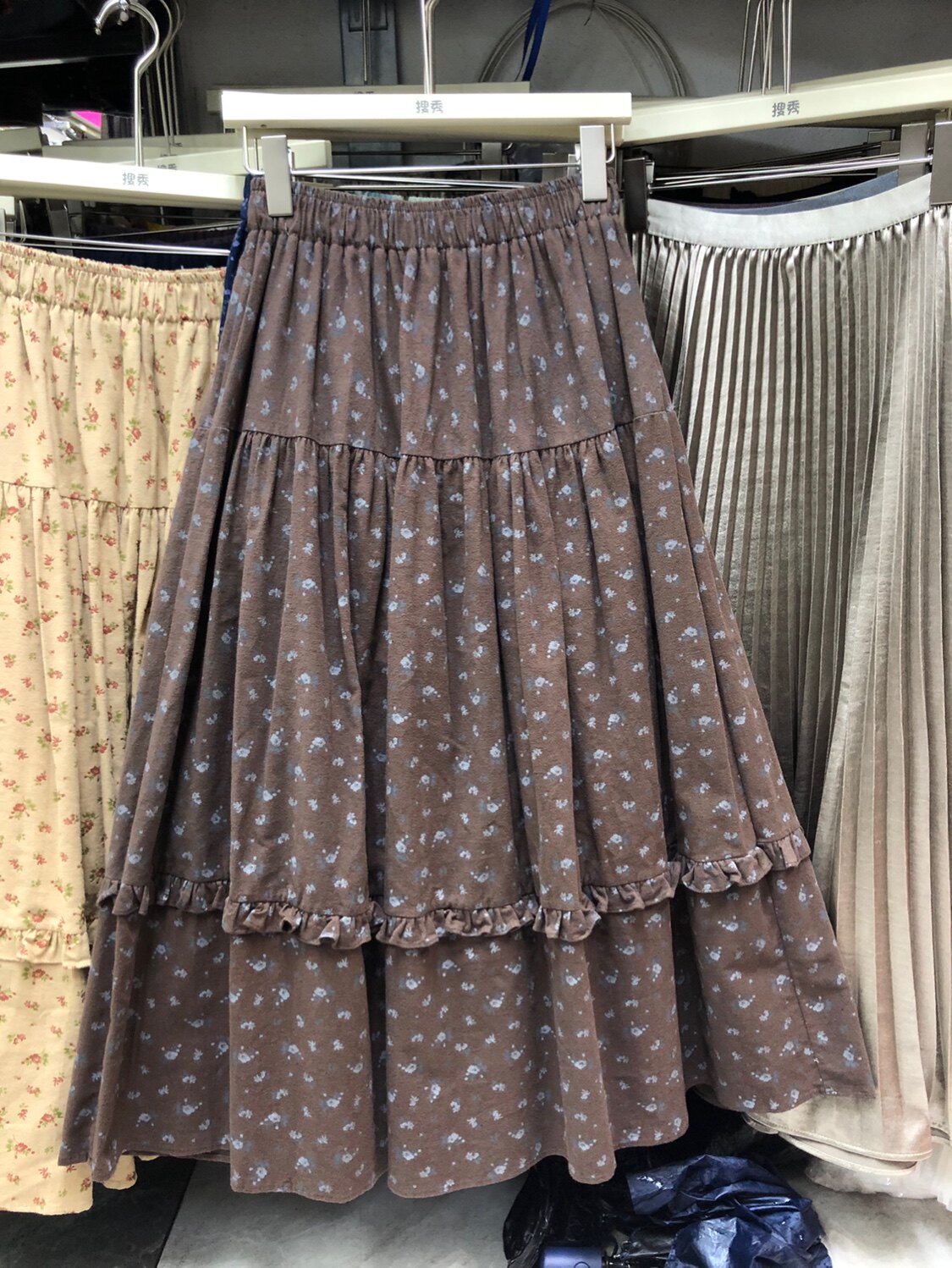 韩系氛围感碎花花边蛋糕裙半身裙