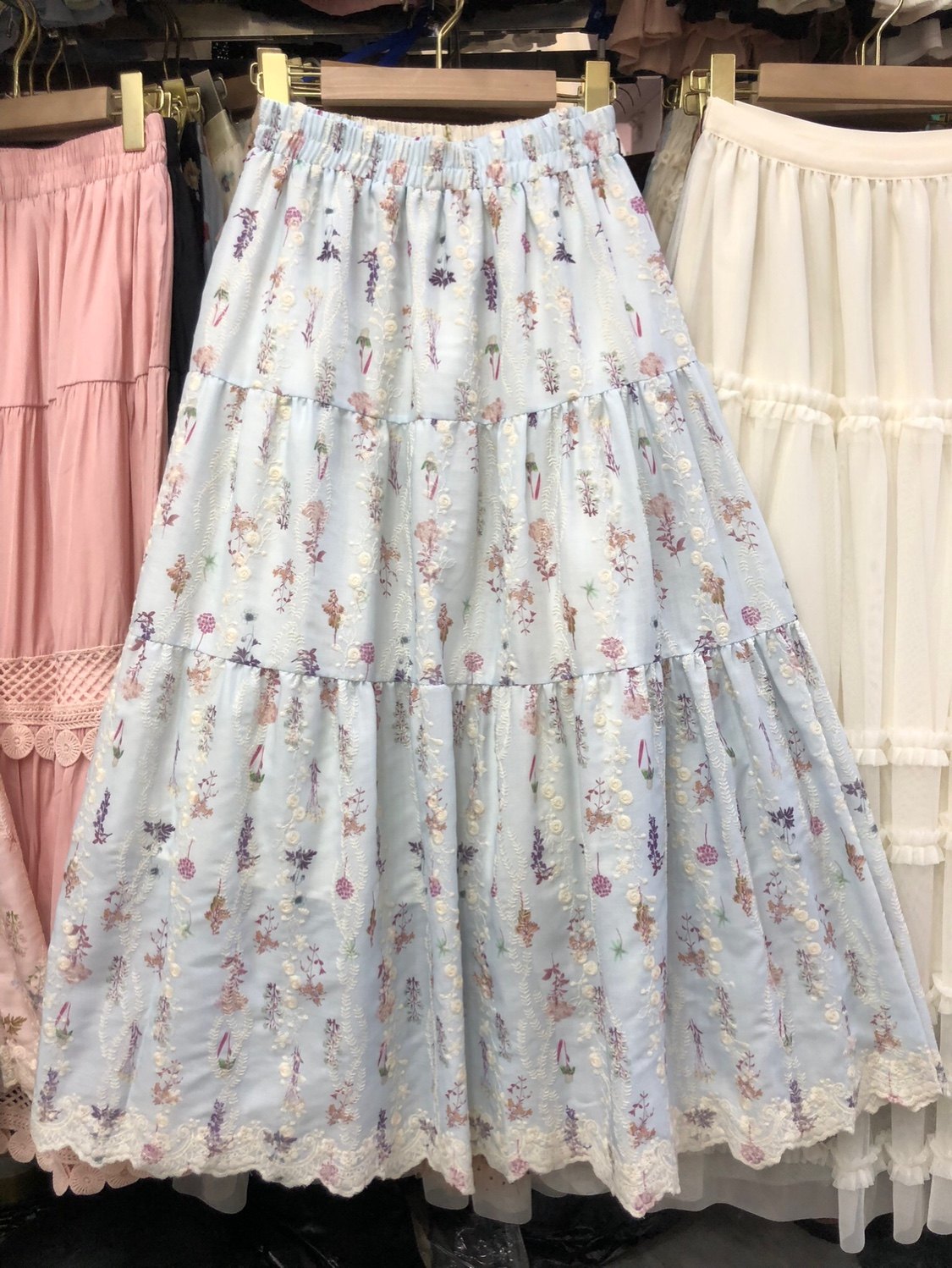 蕾丝花边蛋糕裙刺绣碎花A字半身裙春季甜美小个子裙子森女系长裙,女装/女士精品,半身裙,淘宝优惠券,粉丝福利购,淘宝优惠卷