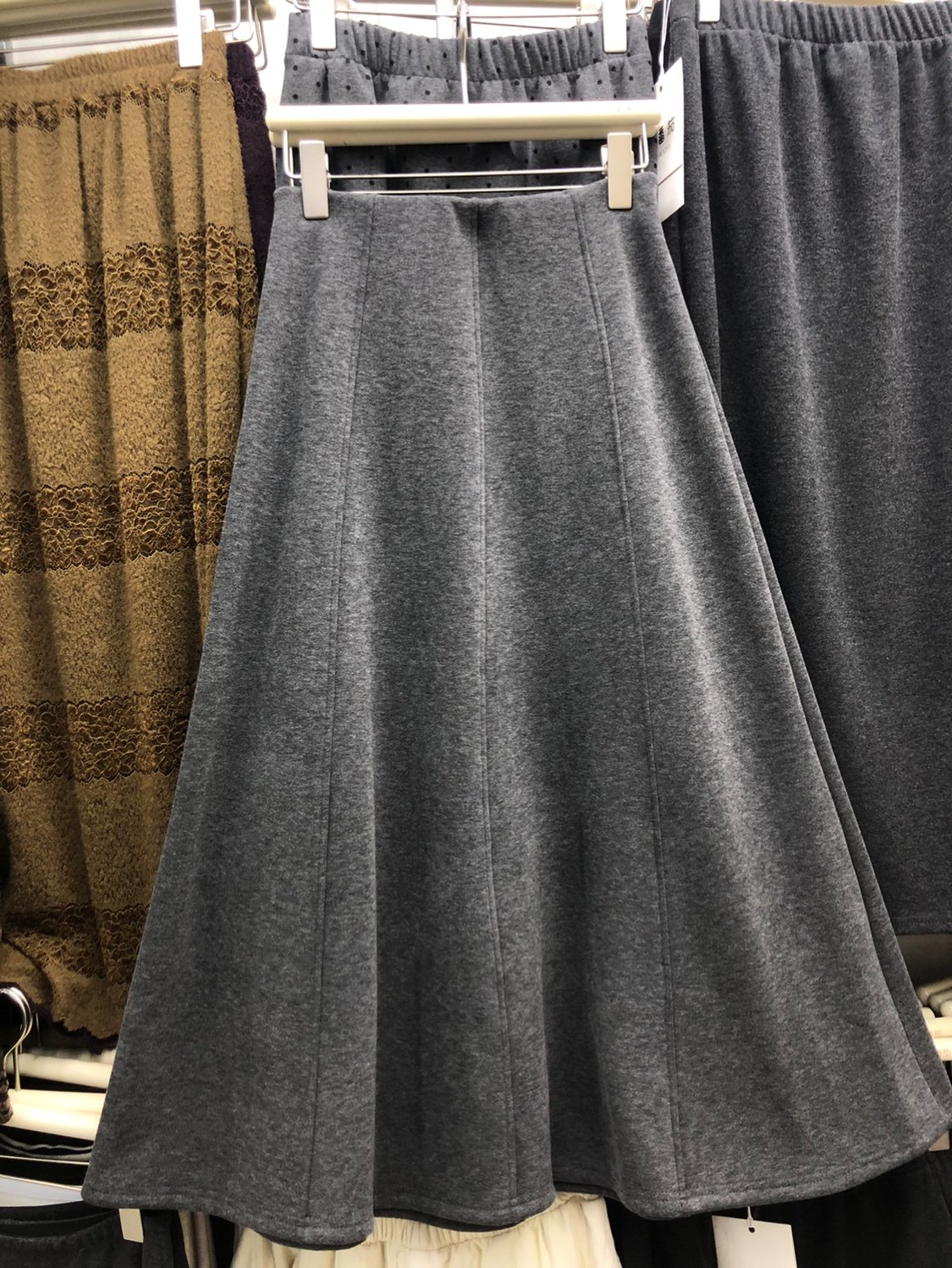 法式通勤毛呢高腰大摆伞裙女加绒