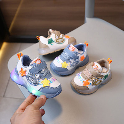 儿童学步鞋亮灯男女运动鞋
