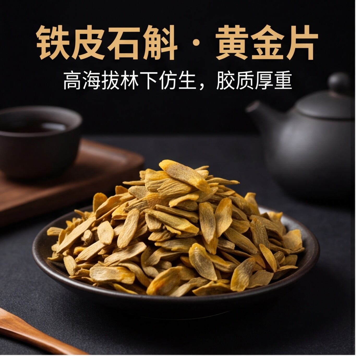 胶质很浓云南高黎贡山铁皮石斛切片黄金片即食初级农产品秋冬进补