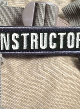 麦迪克风格INSTRUCTOR教练军事战术3D刺绣魔术贴臂章徽章军迷贴黑