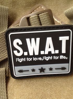 S.W.A.T反恐精英特种部队PVC橡胶魔术贴军迷臂章徽章背包贴