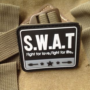 S.W.A.T反恐精英特种部队PVC橡胶魔术贴军迷臂章徽章背包贴