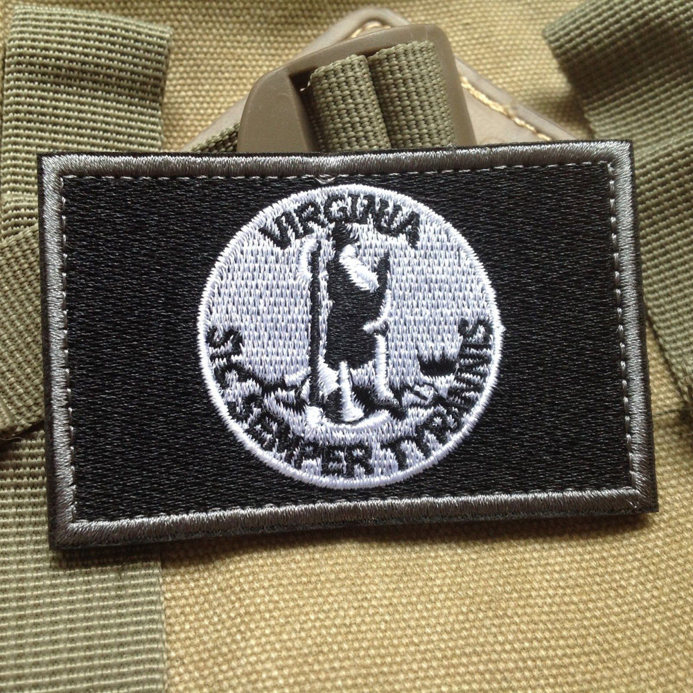 virginia美国弗吉尼亚州州旗3d刺绣魔术贴士气臂章军迷徽章补丁黑