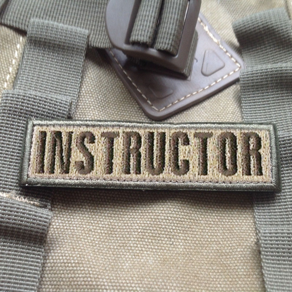 棕色instructor教练3d刺绣魔术贴