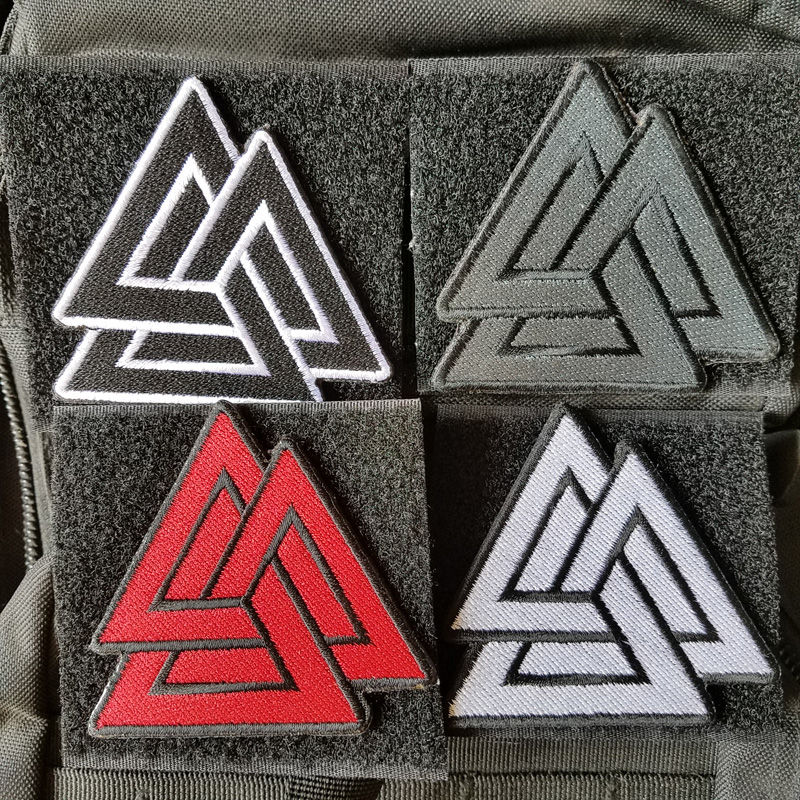 三角logo刺绣魔术贴臂章徽章补丁
