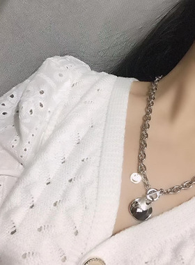 宵夜札札双色笑脸项链链条冷淡风