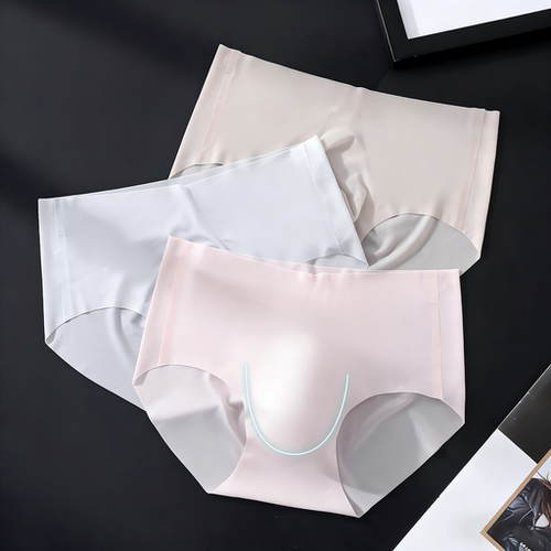 男士无痕轻薄冰丝三角裤3D凸囊高弹透气男士速干纯色高级感内裤