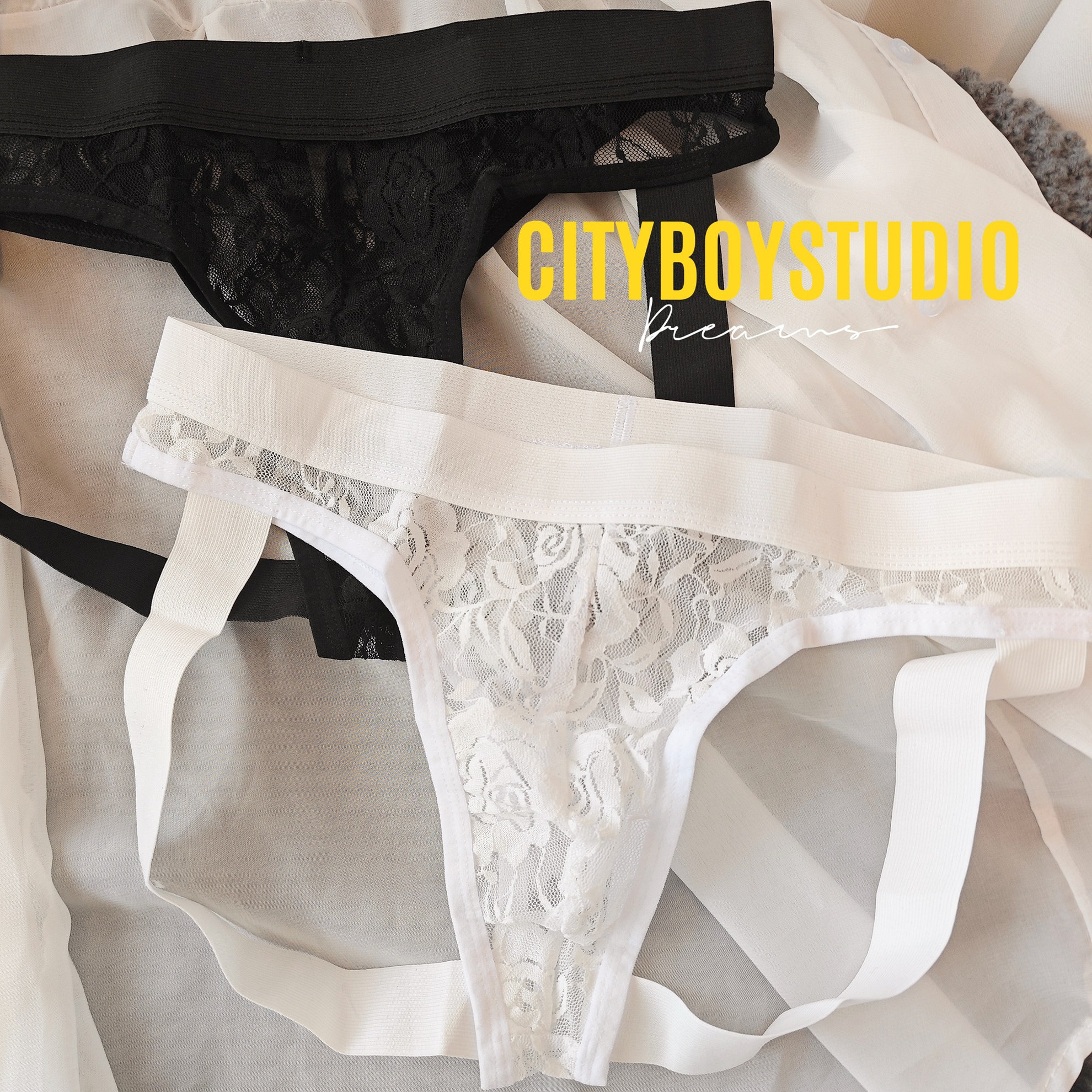 欧美风男士性感蕾丝丁字裤无痕提臀T裤薄后开裆大码镂空免脱内裤