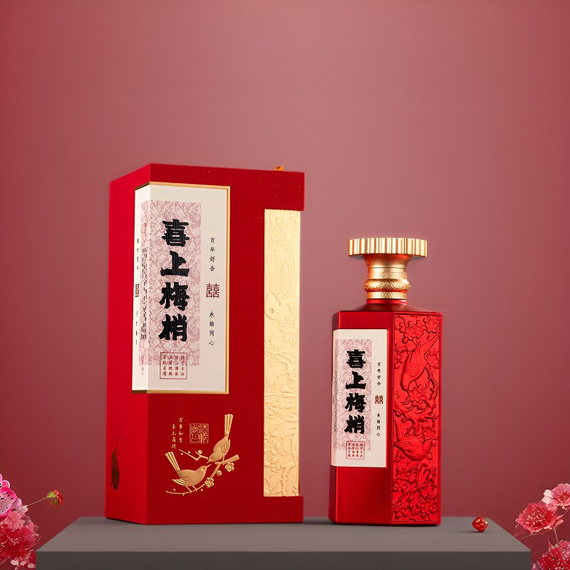 白酒酒盒新款上市自主实拍图包装中国风带瓶子全套喜庆大气盒子