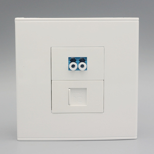 六类网线宽带面板86型千兆电脑带LC光纤面板LC法兰盘光纤网络墙插