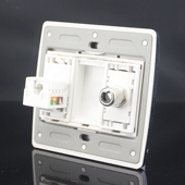 86型钢架白色CAT6六类千兆网络 电脑网口电视插座 TV电视插座面板