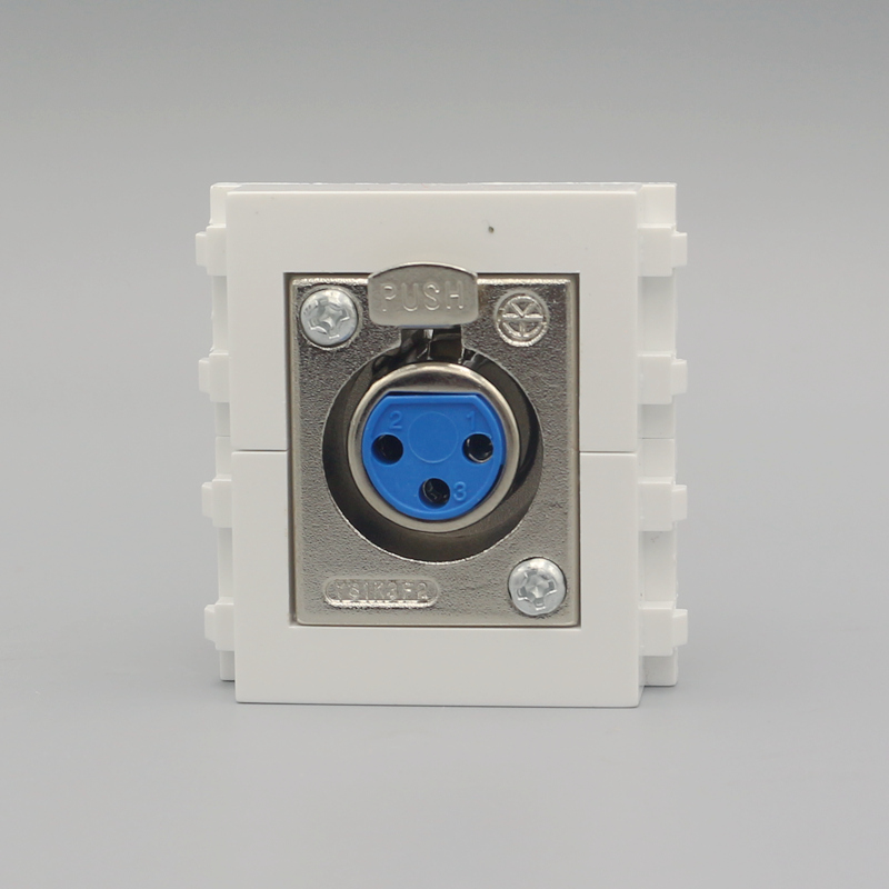 128型母卡侬座模块 麦克风卡侬母头插座三孔三芯卡农模块话筒插座