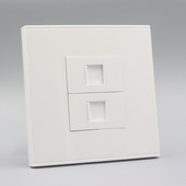 86型免打六类网络加电话插座面板 电脑电话插座 CAT6六类千兆网线