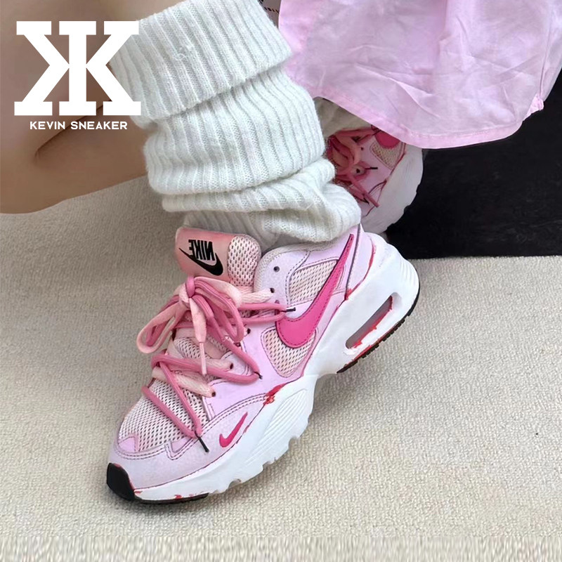 球鞋定制Nike Air MaxFuison气泡水母心动玫粉甜酷辣妹运动跑步鞋