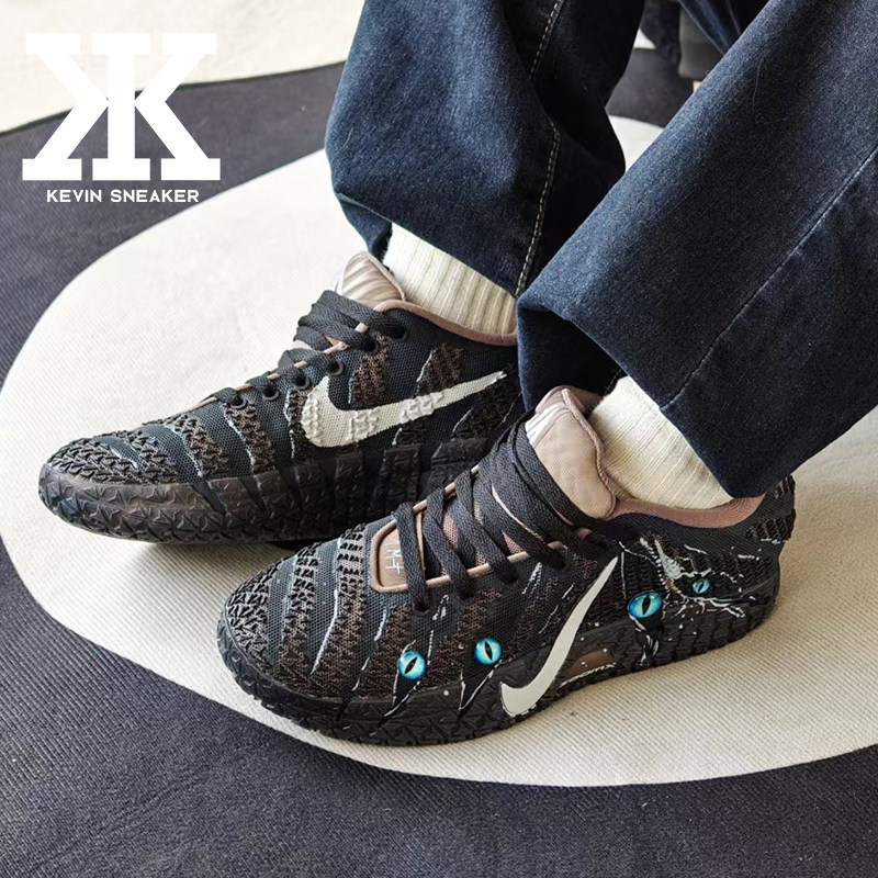 球鞋定制Nike耐克Ja 3影豹恶魔之眼时尚潮流简约泼墨低帮篮球鞋