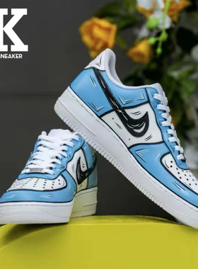球鞋定制NikeAirForce1空军一号定制二次元板鞋男款北卡蓝 CW2288