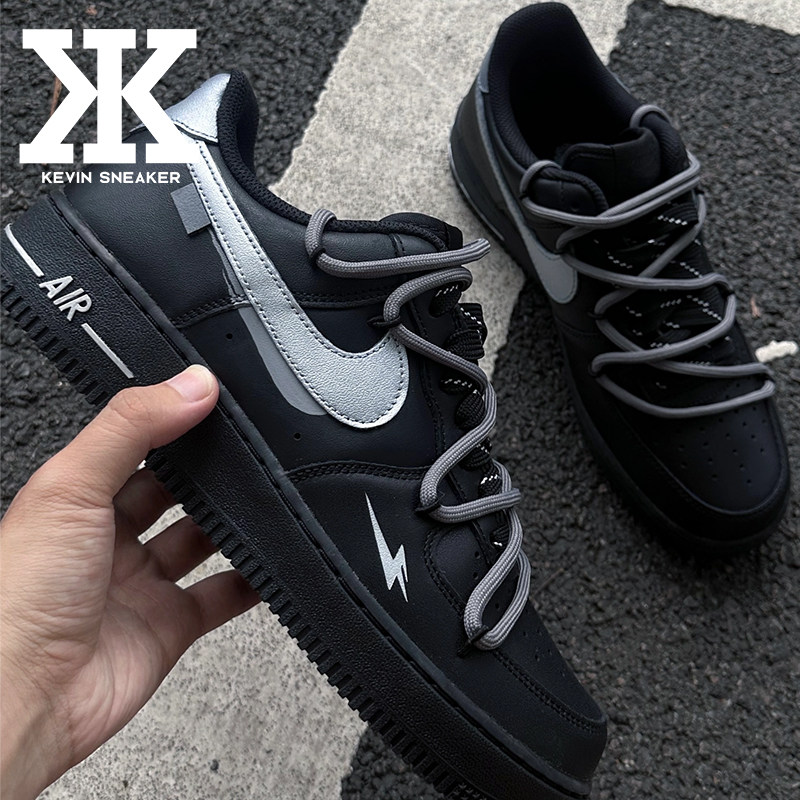 定制AirForce1银黑武士