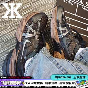 球鞋 定制Nike耐克V2KRun末日废土泥染做旧复古低帮跑步鞋