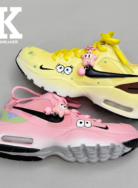 球鞋定制Nike耐克AirMaxFusion童年比奇堡鸳鸯卡通可爱低帮跑步鞋