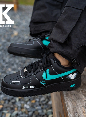 球鞋定制Nike耐克AirForce1 07黑武士遗失心跳户外高街风低帮板鞋