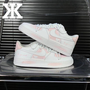 球鞋定制Nike耐克AirForce1Low空军一号优雅少女樱花物语板鞋