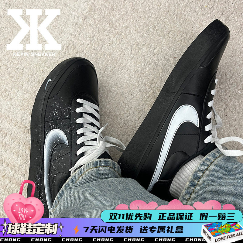 球鞋定制Nike耐克Court Shot月明星曦泼墨时尚潮流复古低帮板鞋