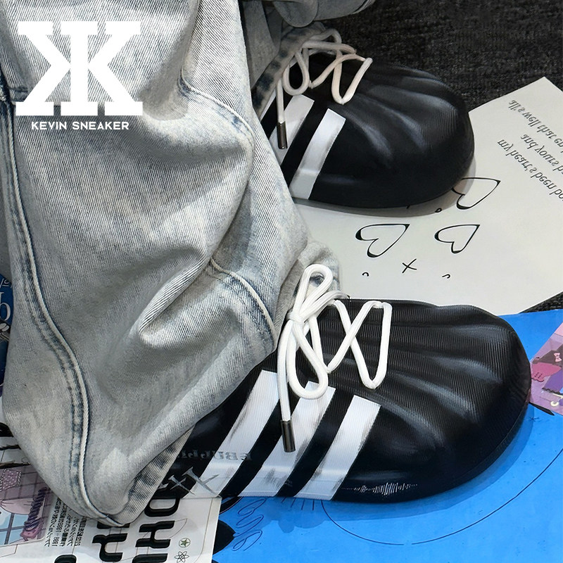 adidas摇滚中跟包头拖鞋