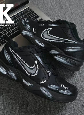 球鞋定制Nike耐克Air Monarch4涂鸦小男孩百搭潮流涂鸦低帮老爹鞋