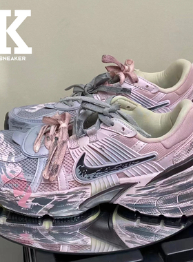 球鞋定制Nike耐克V2KRun蒸汽玫瑰废土风防滑耐磨低帮休闲跑步鞋