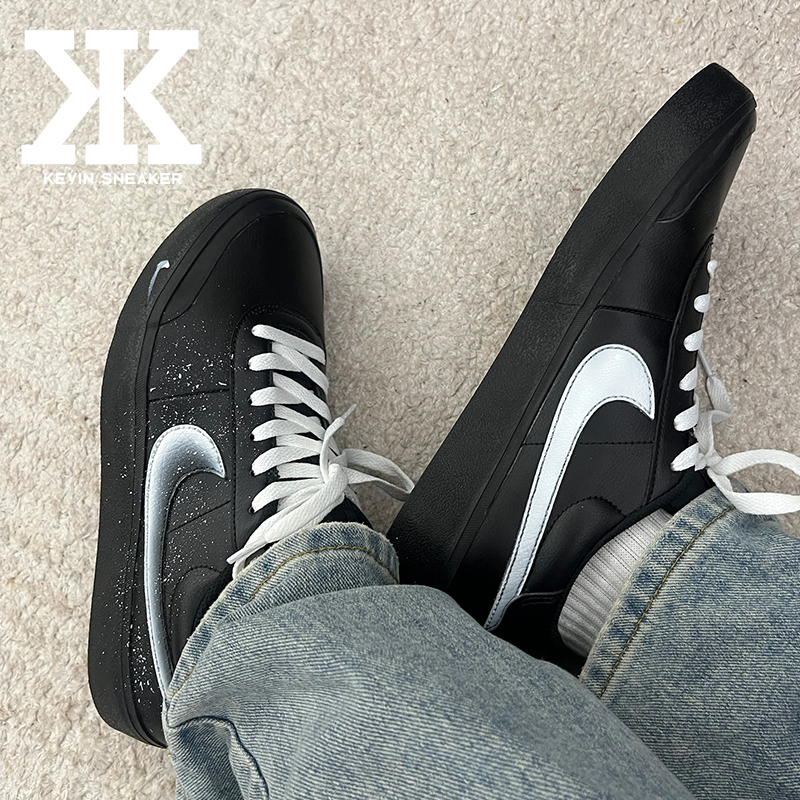球鞋定制Nike耐克Court Shot月明星曦泼墨时尚潮流复古低帮板鞋