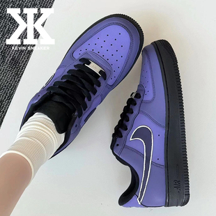 球鞋定制Nike耐克AirForce1紫龙虾Vlad耐磨轻便低帮板鞋紫色