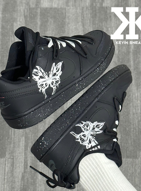 球鞋定制Nike耐克CourtBorough液态银蝶Vlad高级清冷低帮板鞋GS