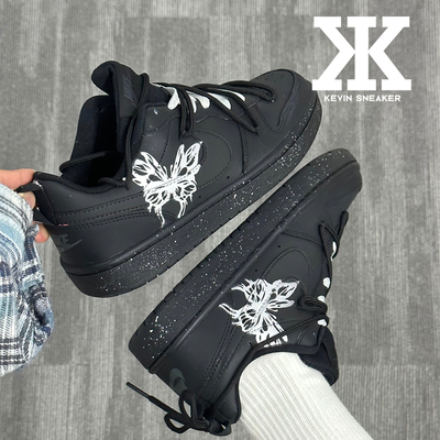 球鞋定制Nike耐克CourtBorough液态银蝶Vlad高级清冷低帮板鞋GS