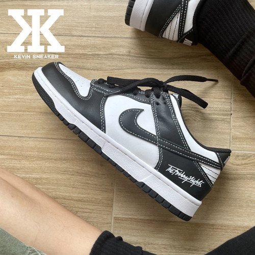 球鞋定制Nike耐克Dunk Low Panda线条熊猫潮流简约复古低帮板鞋